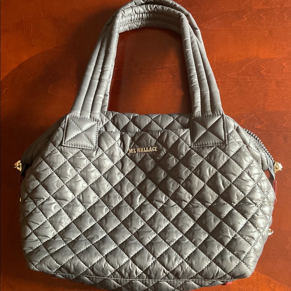MZ Wallace Gray Quilted Shoulder Bag